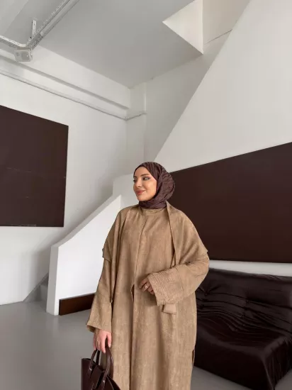 SÜTLÜ KAHVE İBİZA KETEN  TAKIM 6171
