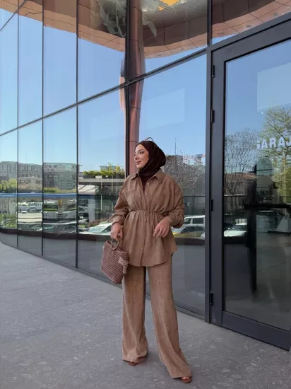 SÜTLÜ KAHVE RİVA KETEN TAKIM 6158