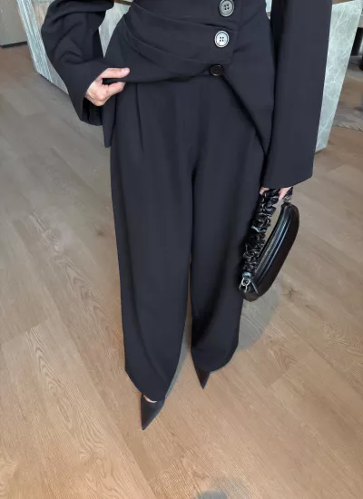 SİYAH PALOZZO PANTOLON 0221