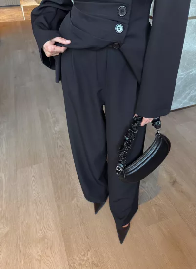 SİYAH PALOZZO PANTOLON 0221