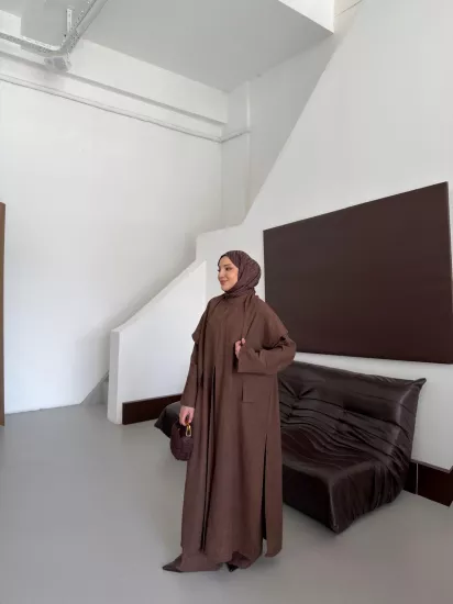 KAHVE İBİZA KETEN  TAKIM 6171