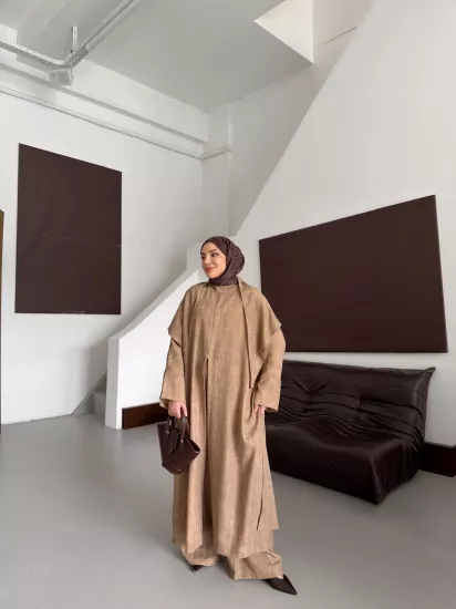 SÜTLÜ KAHVE İBİZA KETEN  TAKIM 6171