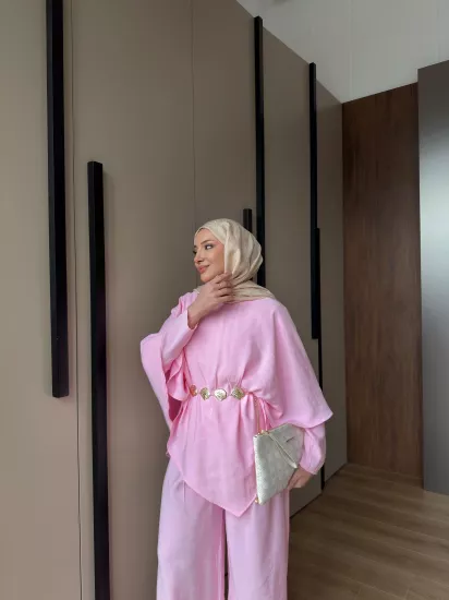 PEMBE HİRA ÜÇLÜ TAKIM 614﻿﻿0 