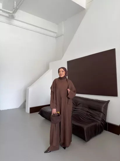 KAHVE İBİZA KETEN  TAKIM 6171