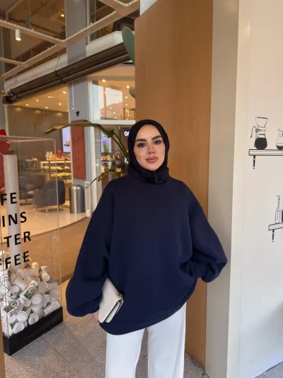 LACİVERT ALİNA BASİC SWEAT 1197