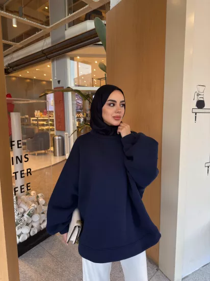 LACİVERT ALİNA BASİC SWEAT 1197