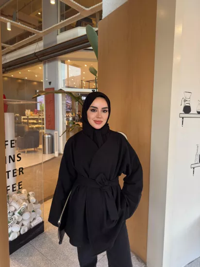 SİYAH  BASİC  KAŞE CEKET 204