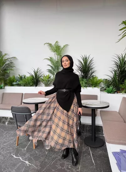 ASİMETRİK BEJ ETEK 207