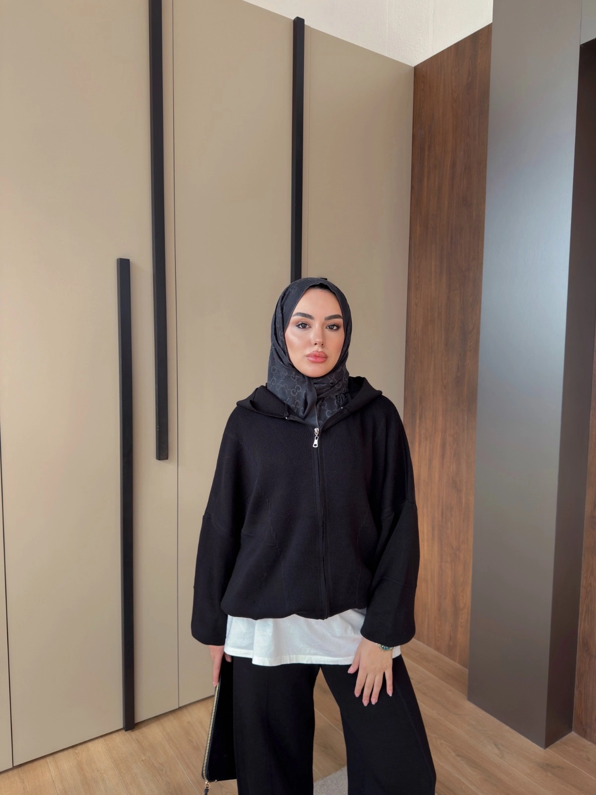 SİYAH  ESİLA FERMUARLI TRİKO TAKIM 2514