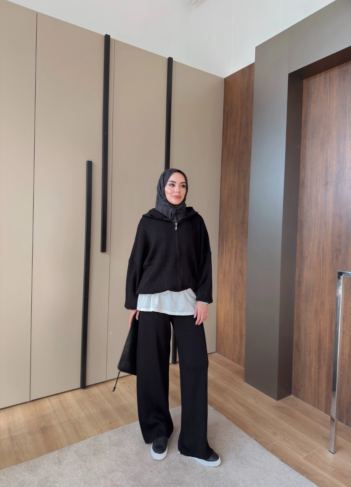 SİYAH  ESİLA FERMUARLI TRİKO TAKIM 2514