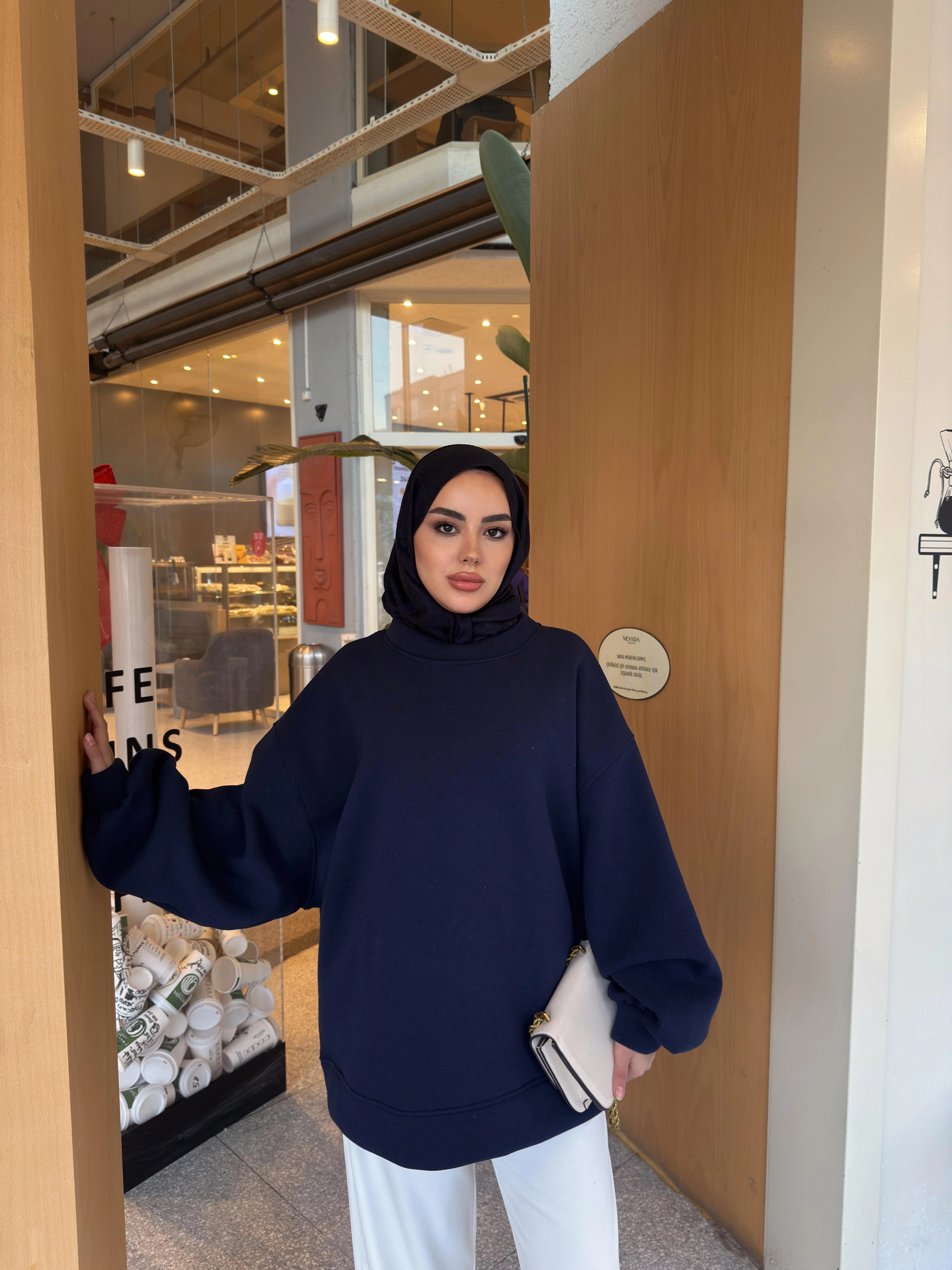 LACİVERT ALİNA BASİC SWEAT 1197