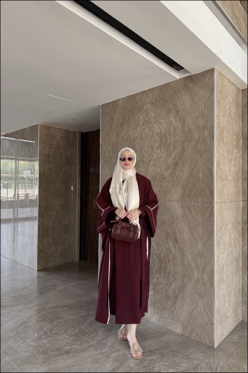 Bordo Keten Abaya