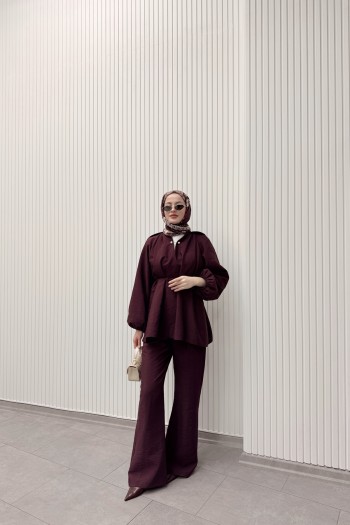 Bordo Olivia İncili Takım