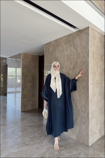 Lacivert Keten Abaya