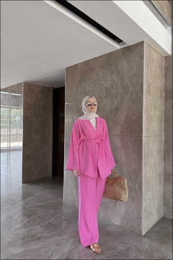 Pembe Çilek Kimono Takım