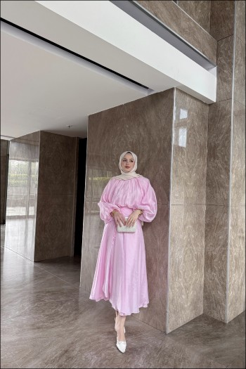 Pembe Darian Balon Kol Etekli Takım