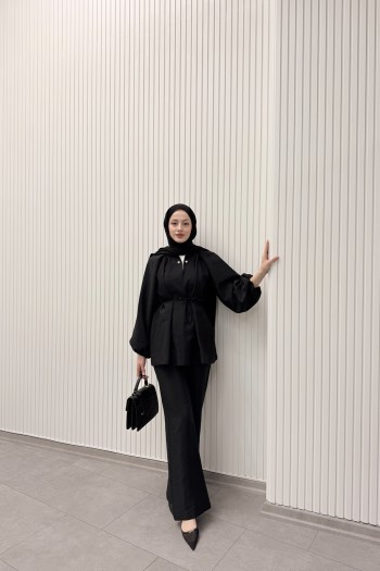 Siyah Olivia İncili Takım