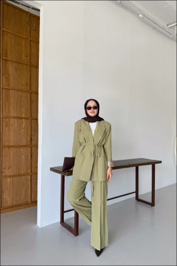 Çağla Dari Keten Blazer Takım