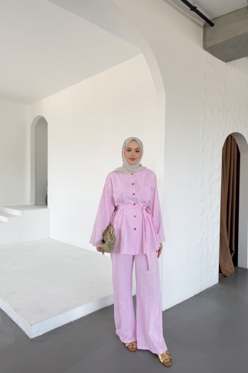 Pembe Dara Pantolonlu Takım