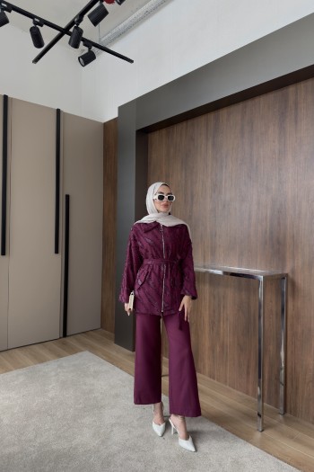 Bordo Harvey Simli Takım