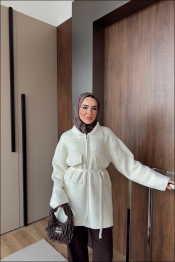 Bej Mariana Angora Hırka