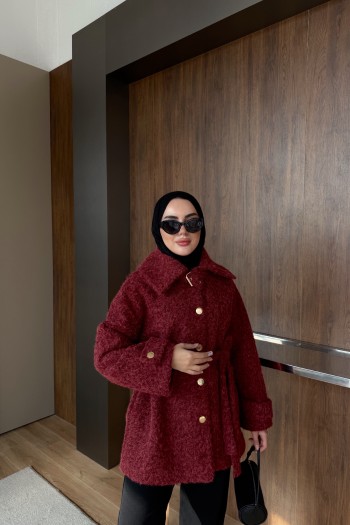 Bordo Simma Keçe Ceket