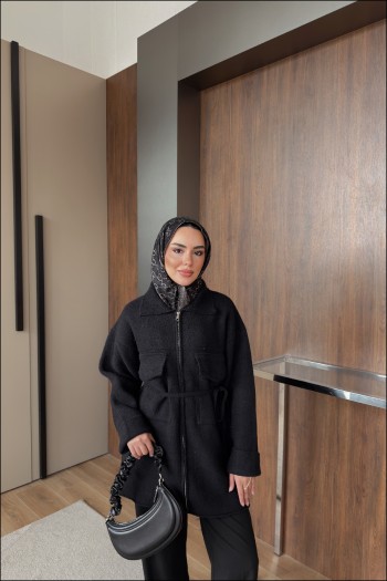 Siyah Mariana Angora Hırka