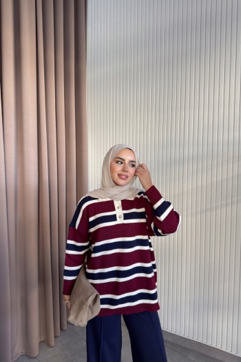 Bordo Sino Polo Yaka Kazak