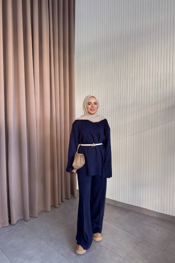 Lacivert Pırıl Triko Takım