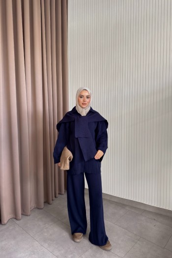 Lacivert Yoko V yaka Triko Takım