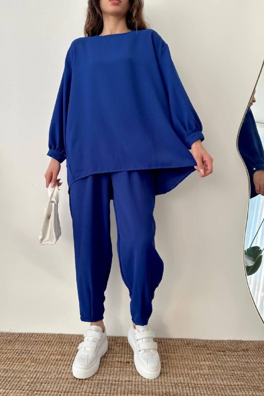 Saks İnci Düğmeli Pantolonlu Takım