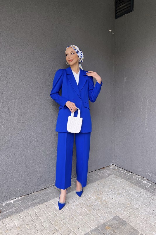 Saks Cep Detaylı Blazer Ceketli Takım