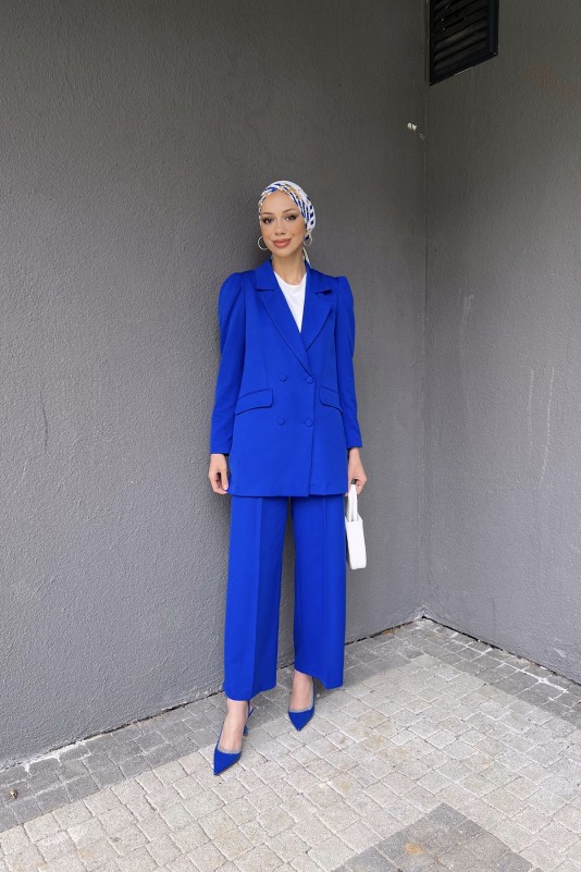 Saks Cep Detaylı Blazer Ceketli Takım