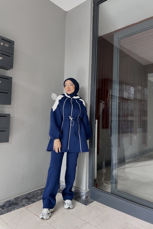 İndigo Garnili Üç İplik Takım