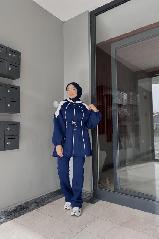 İndigo Garnili Üç İplik Takım