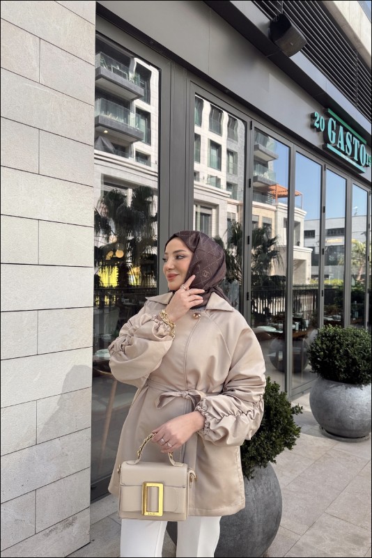 Vizon Martha Kol Ve Sırt Büzgülü Ceket