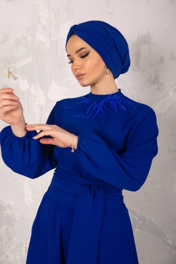 Saks Tüy Detaylı Krep Takım