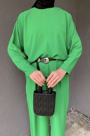 Benetton Yeşili Arven Pantolonlu Takım