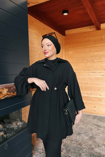 Siyah Naturel Tünelli Patlı Takım