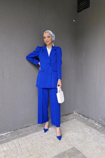 Saks Cep Detaylı Blazer Ceketli Takım