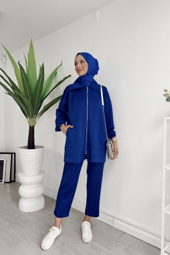 Saks Fermuarlı Scuba Takım