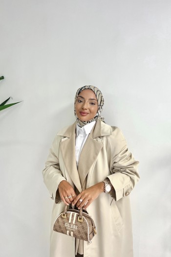 Taş Gabardin Düğmeli Trençkot
