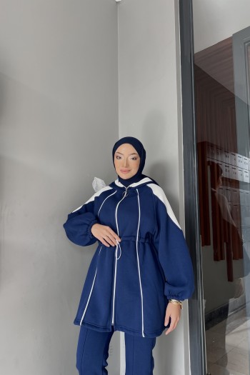 İndigo Garnili Üç İplik Takım