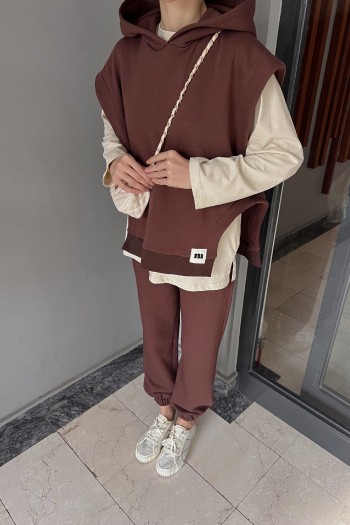 Kahve Şardonlu Üçlü Spor Takım