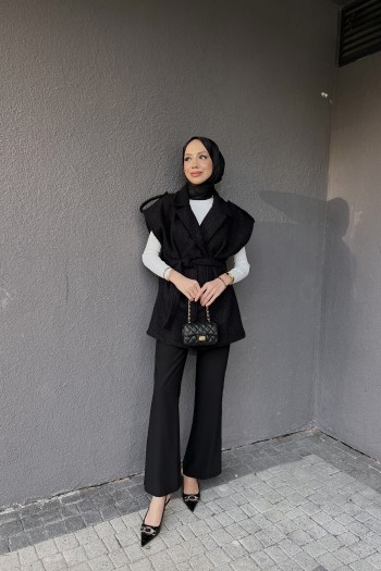 Siyah Buklet Yelek