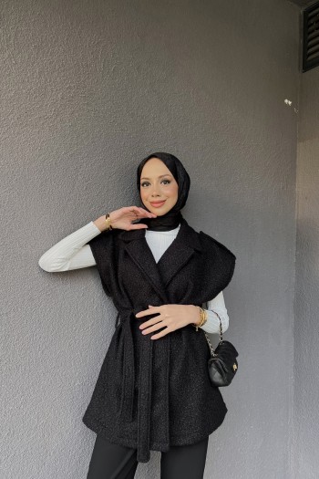 Siyah Buklet Yelek