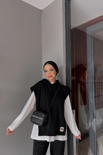 Siyah Şardonlu Üçlü Spor Takım