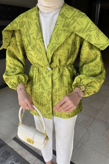 Yağ Yeşili Lily Jakar Ceket