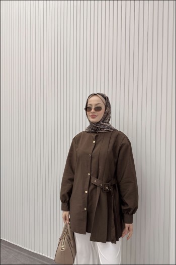 Acı Kahve Sera Kemer Detay Gömlek
